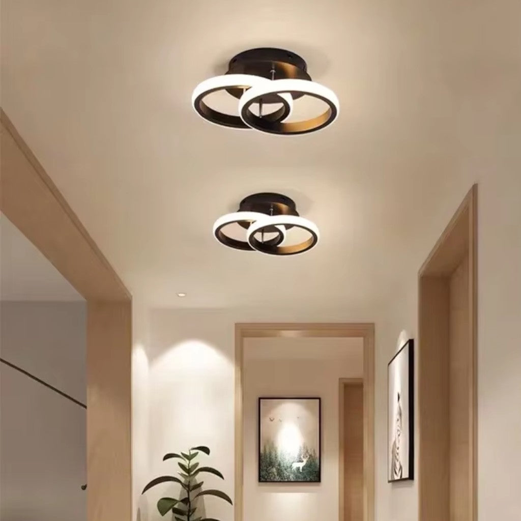 Moderne LED-Doppelring-Deckenleuchte | Flush-Mount Design | 3-Farben-Lichtwahl