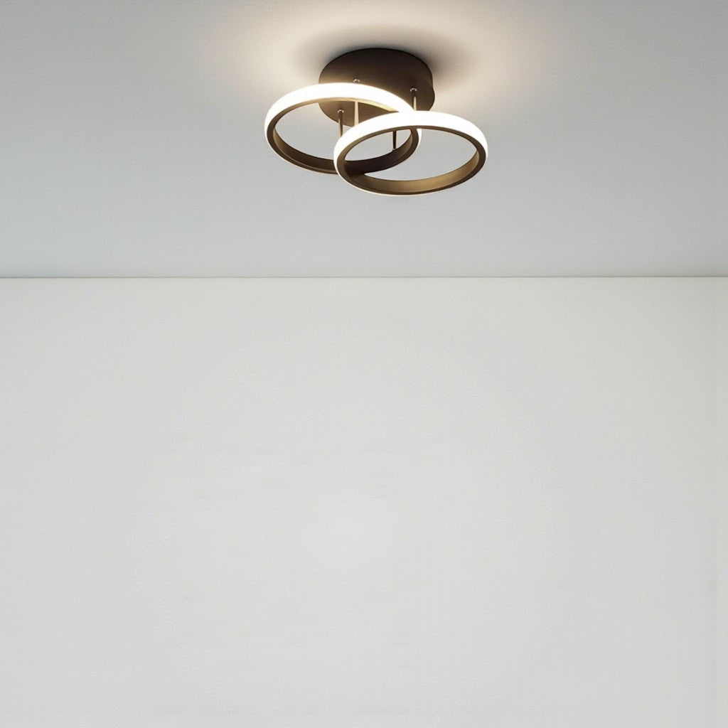 Moderne LED-Doppelring-Deckenleuchte | Flush-Mount Design | 3-Farben-Lichtwahl
