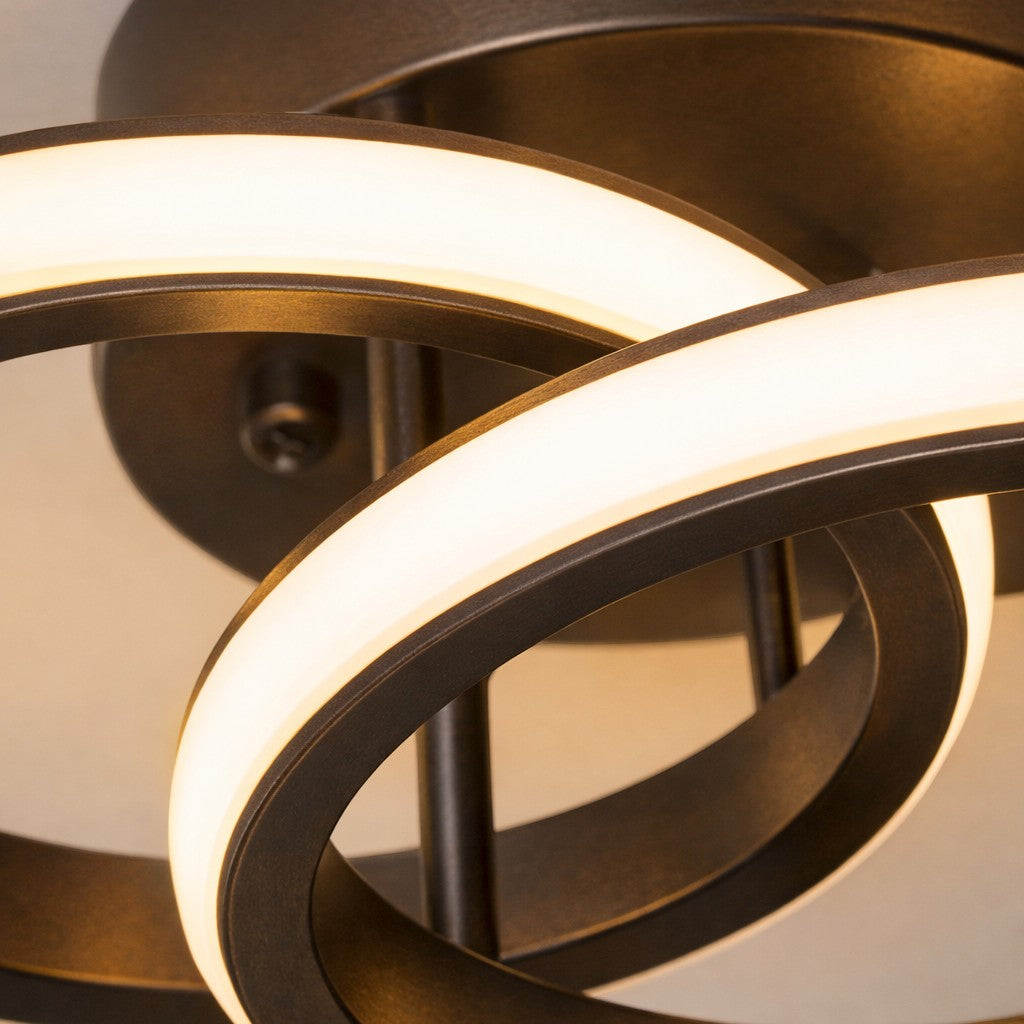 Moderne LED-Doppelring-Deckenleuchte | Flush-Mount Design | 3-Farben-Lichtwahl