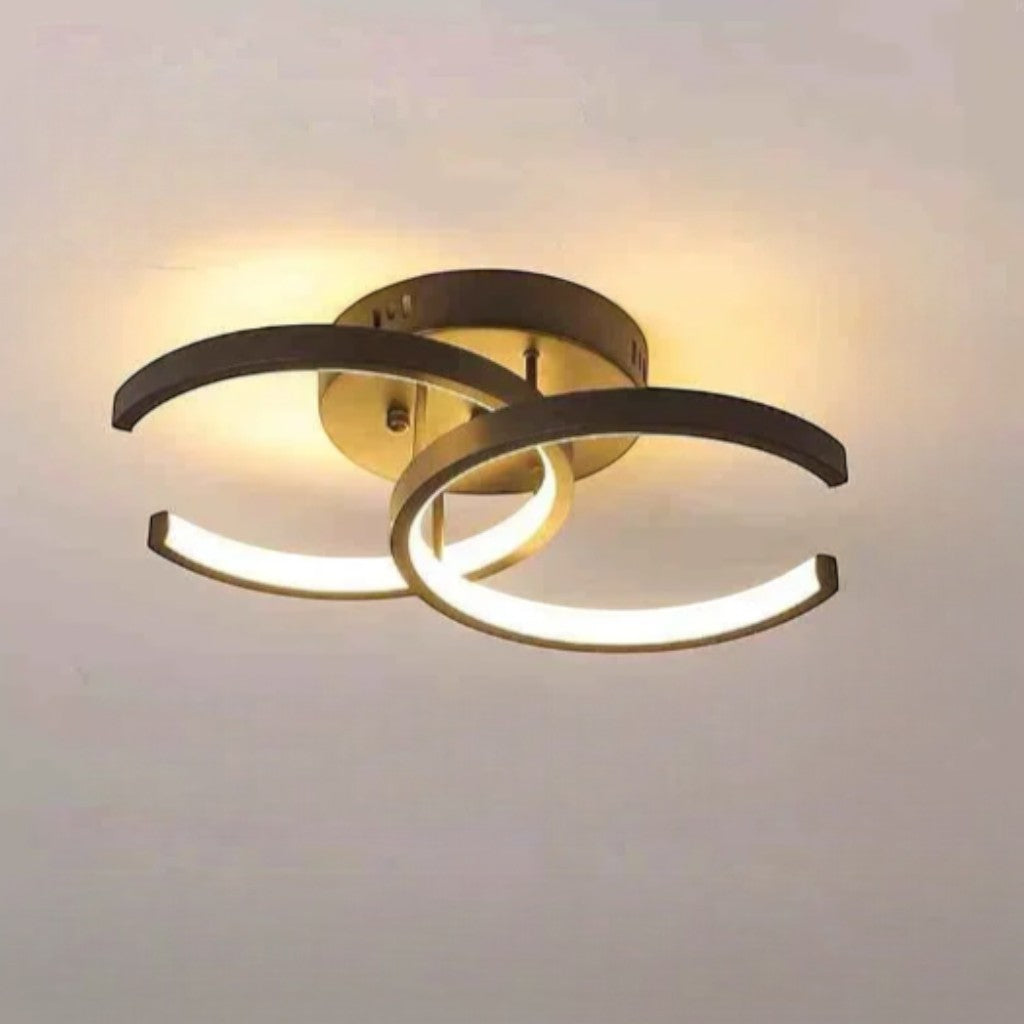 Moderne LED-Doppelring-Deckenleuchte | Flush-Mount Design | 3-Farben-Lichtwahl