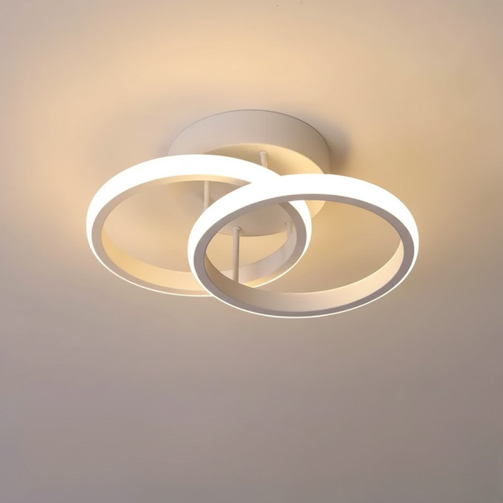 Moderne LED-Doppelring-Deckenleuchte | Flush-Mount Design | 3-Farben-Lichtwahl