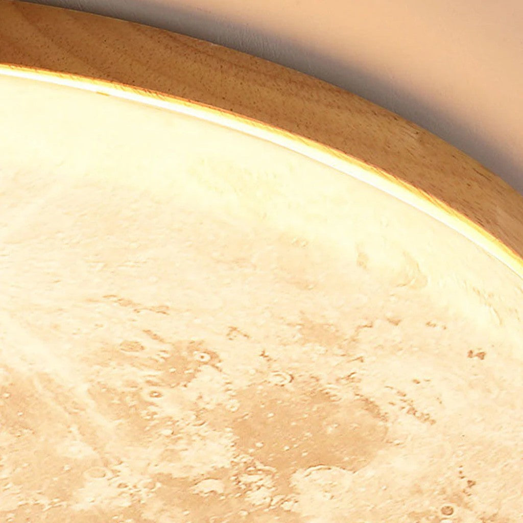 Moon LED-Deckenleuchte mit Holzrahmen | Organisches Mond-Design | Flush-Mount