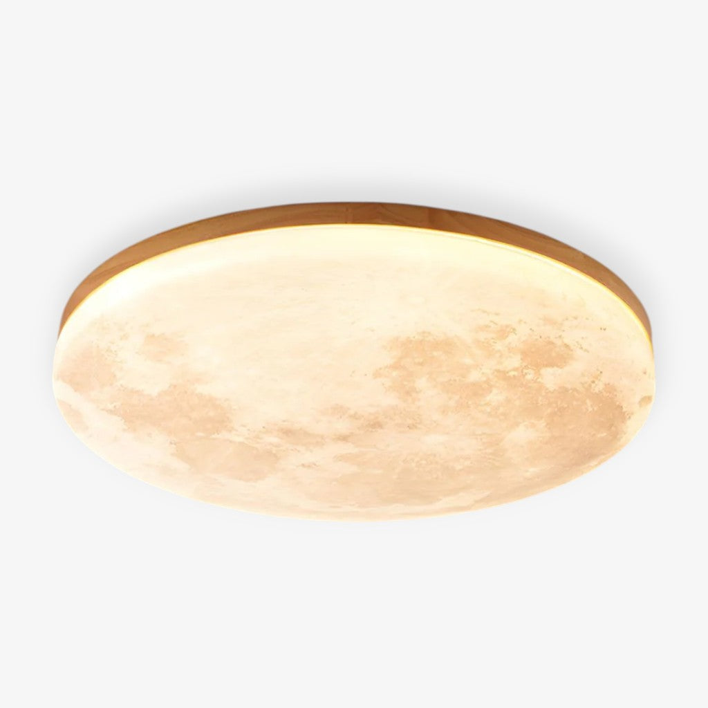 Moon LED-Deckenleuchte mit Holzrahmen | Organisches Mond-Design | Flush-Mount
