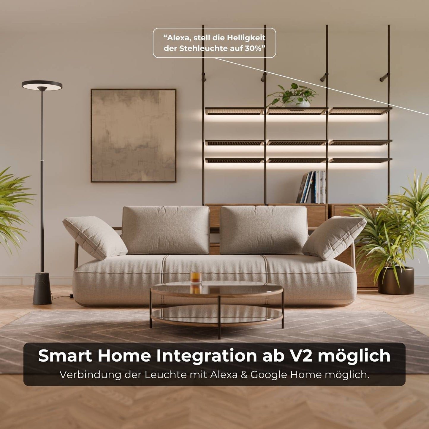 LED-Stehleuchte | Dimmbar | Up- & Downlight | Designer-Innenbeleuchtung