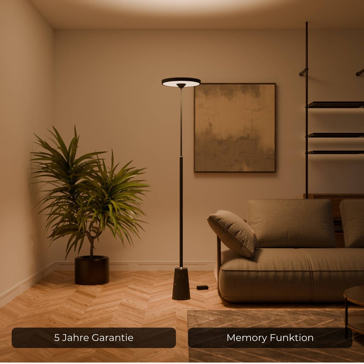 LED-Stehleuchte | Dimmbar | Up- & Downlight | Designer-Innenbeleuchtung