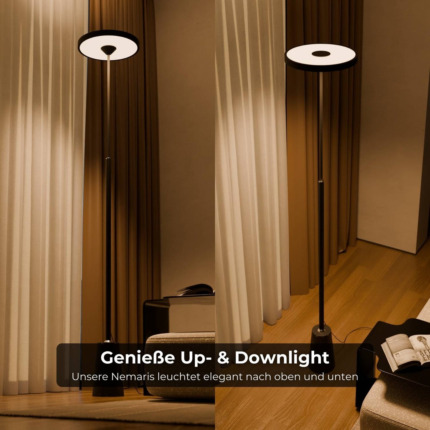 LED-Stehleuchte | Dimmbar | Up- & Downlight | Designer-Innenbeleuchtung