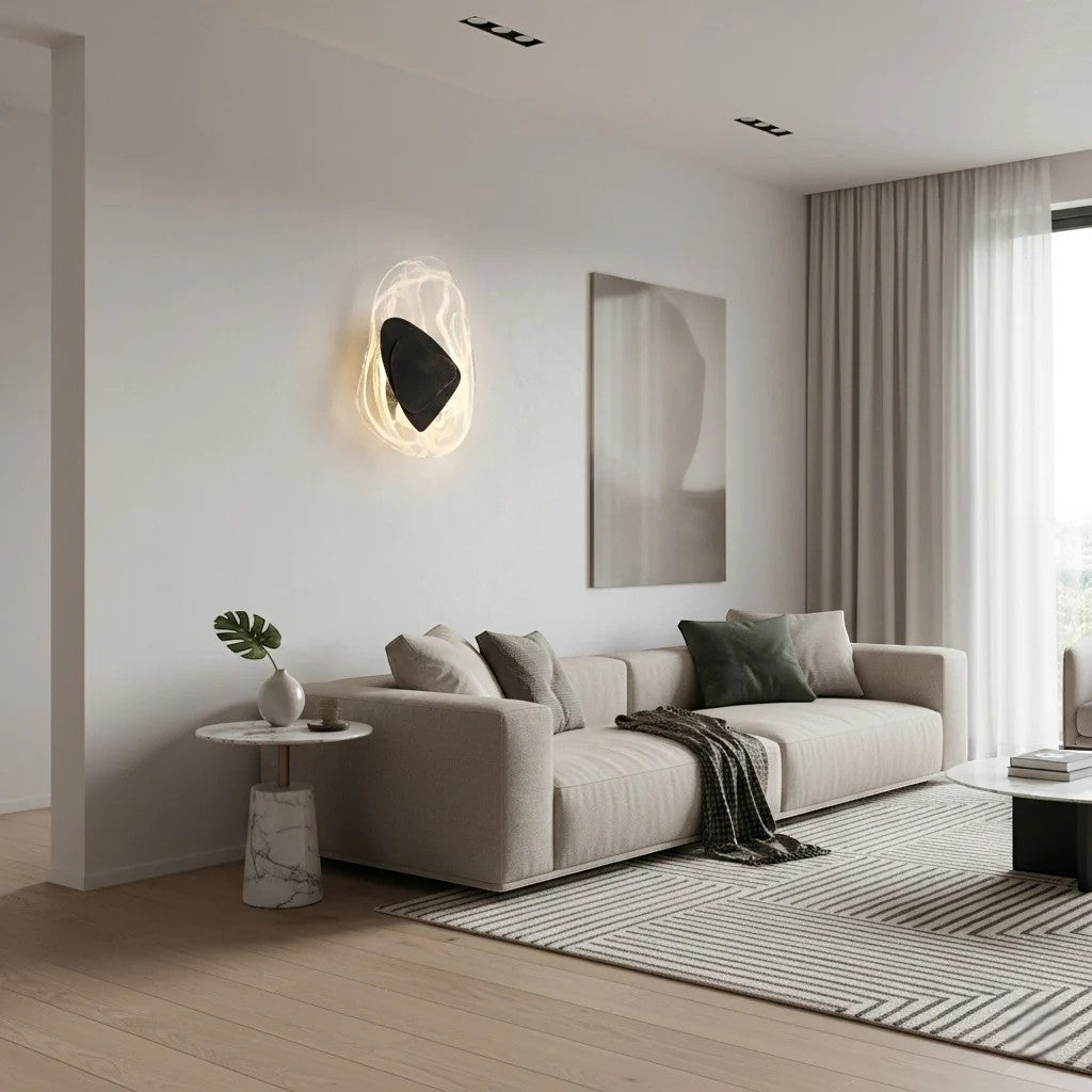 Kristallglas-Wandleuchte mit „Fluid Design“ | Elegantes Nordic-Up-Downlicht | E27-Sockel