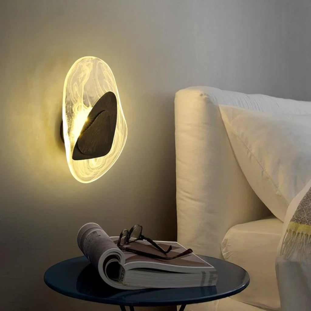 Kristallglas-Wandleuchte mit „Fluid Design“ | Elegantes Nordic-Up-Downlicht | E27-Sockel