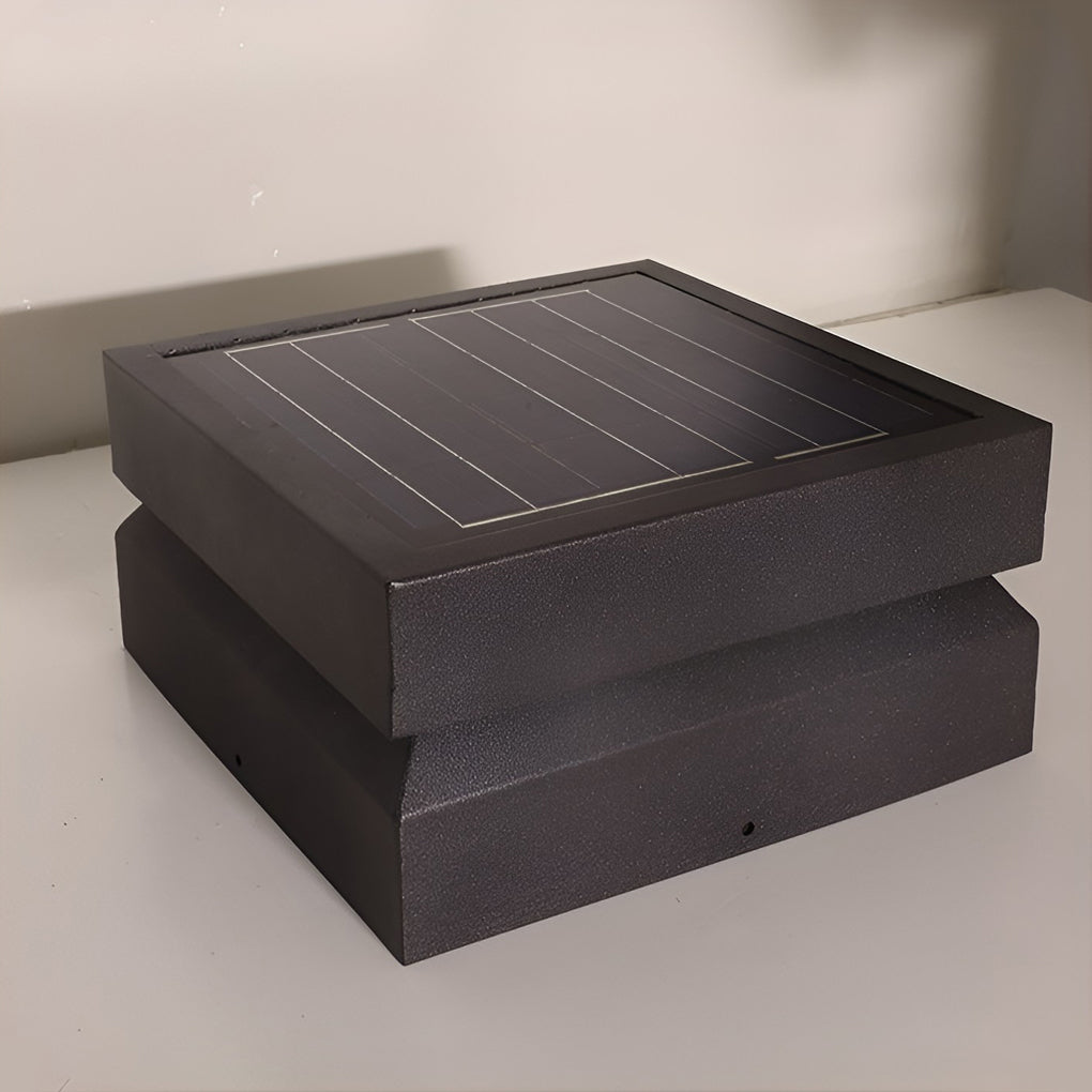 Solar-Pfeilerleuchte Quadratisch | LED | IP65 | Außenleuchte für Wege & Einfahrt