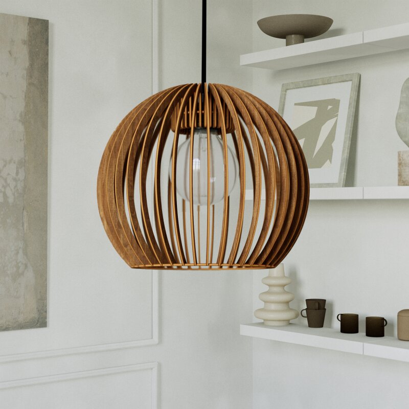 Pendelleuchte | Holzoptik | Warmweißes Licht | Wohnzimmer & Esszimmer