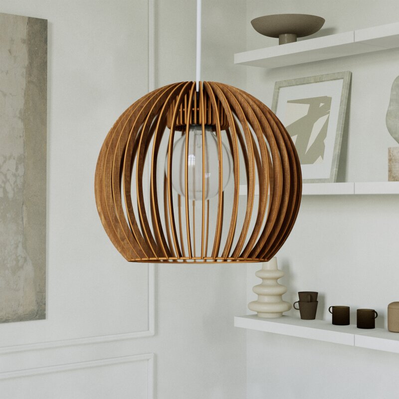 Pendelleuchte | Holzoptik | Warmweißes Licht | Wohnzimmer & Esszimmer