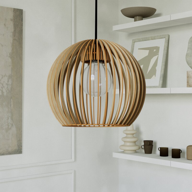 Pendelleuchte | Holzoptik | Warmweißes Licht | Wohnzimmer & Esszimmer