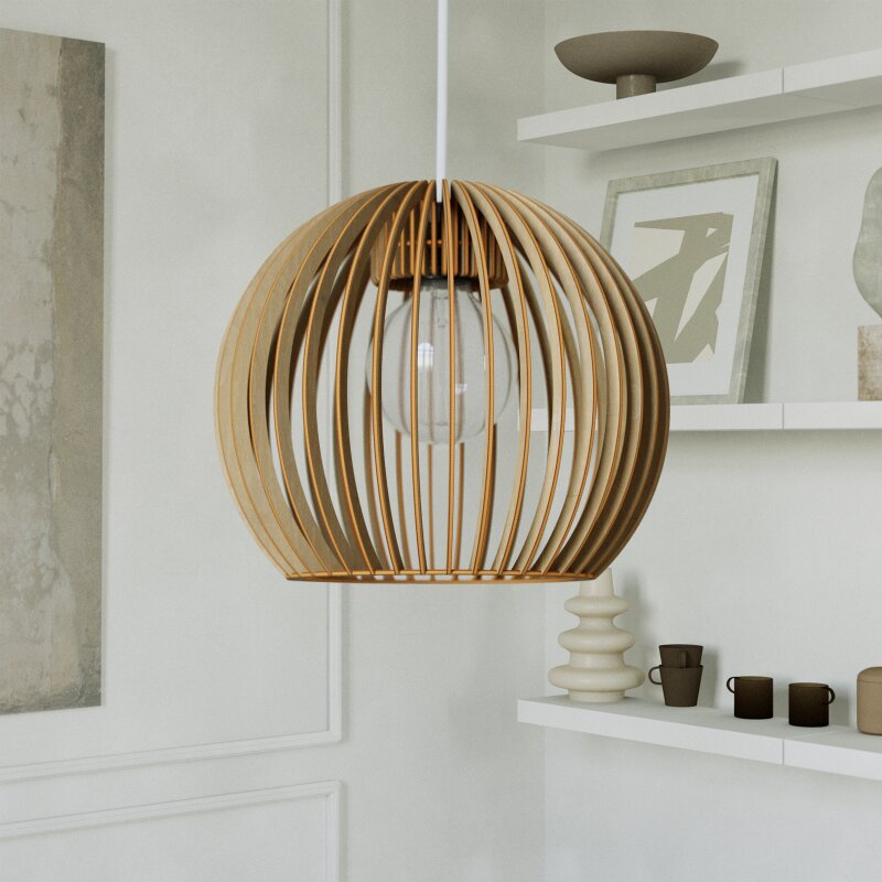 Pendelleuchte | Holzoptik | Warmweißes Licht | Wohnzimmer & Esszimmer