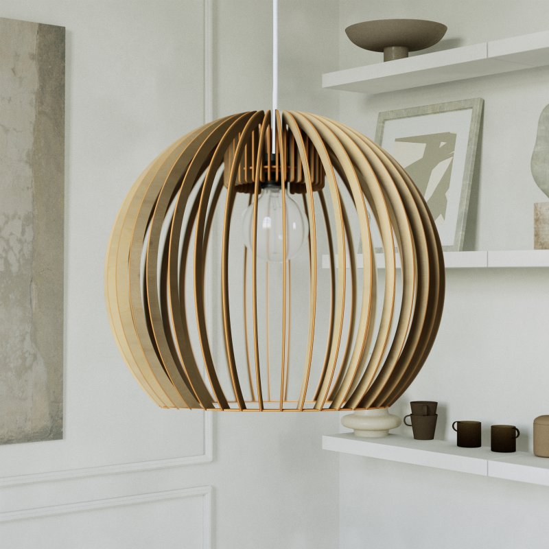 Pendelleuchte | Holzoptik | Warmweißes Licht | Wohnzimmer & Esszimmer