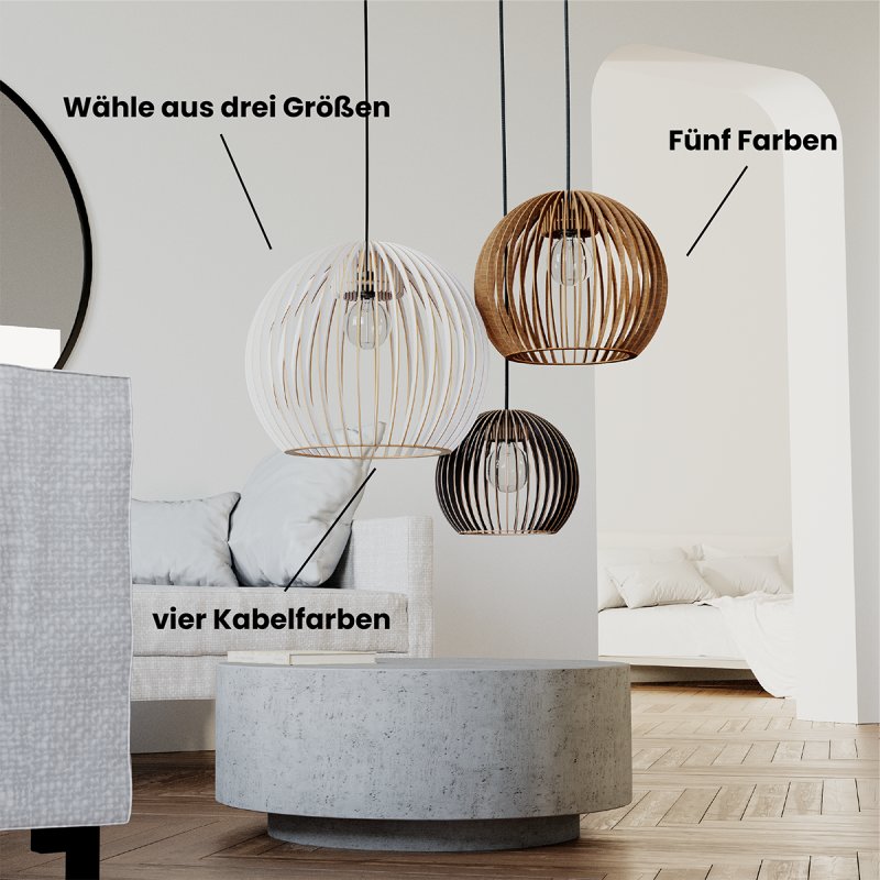 Pendelleuchte | Holzoptik | Warmweißes Licht | Wohnzimmer & Esszimmer