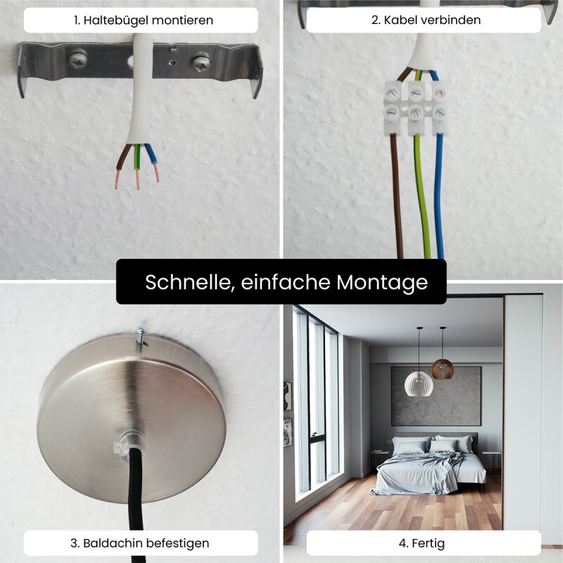 Pendelleuchte | Holzoptik | Warmweißes Licht | Wohnzimmer & Esszimmer