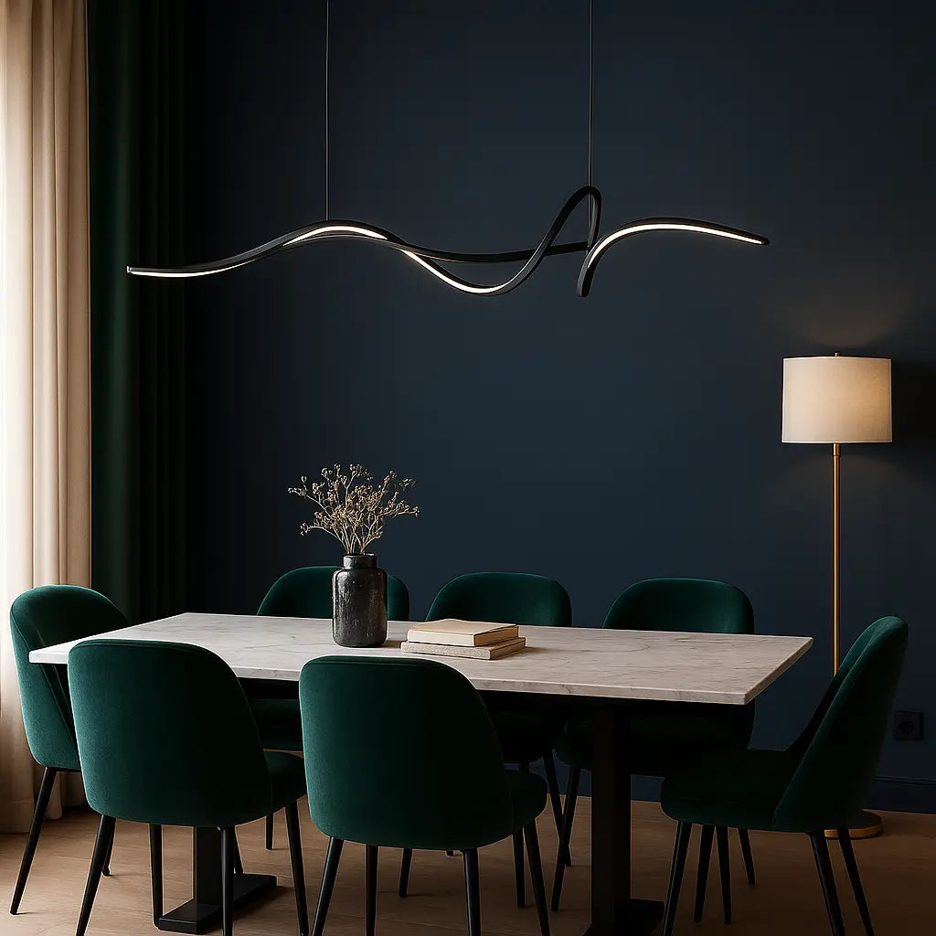 LED‑Pendelleuchte | Modernes Design mit Krul | Höhenverstellbar | Küche & Esszimmer