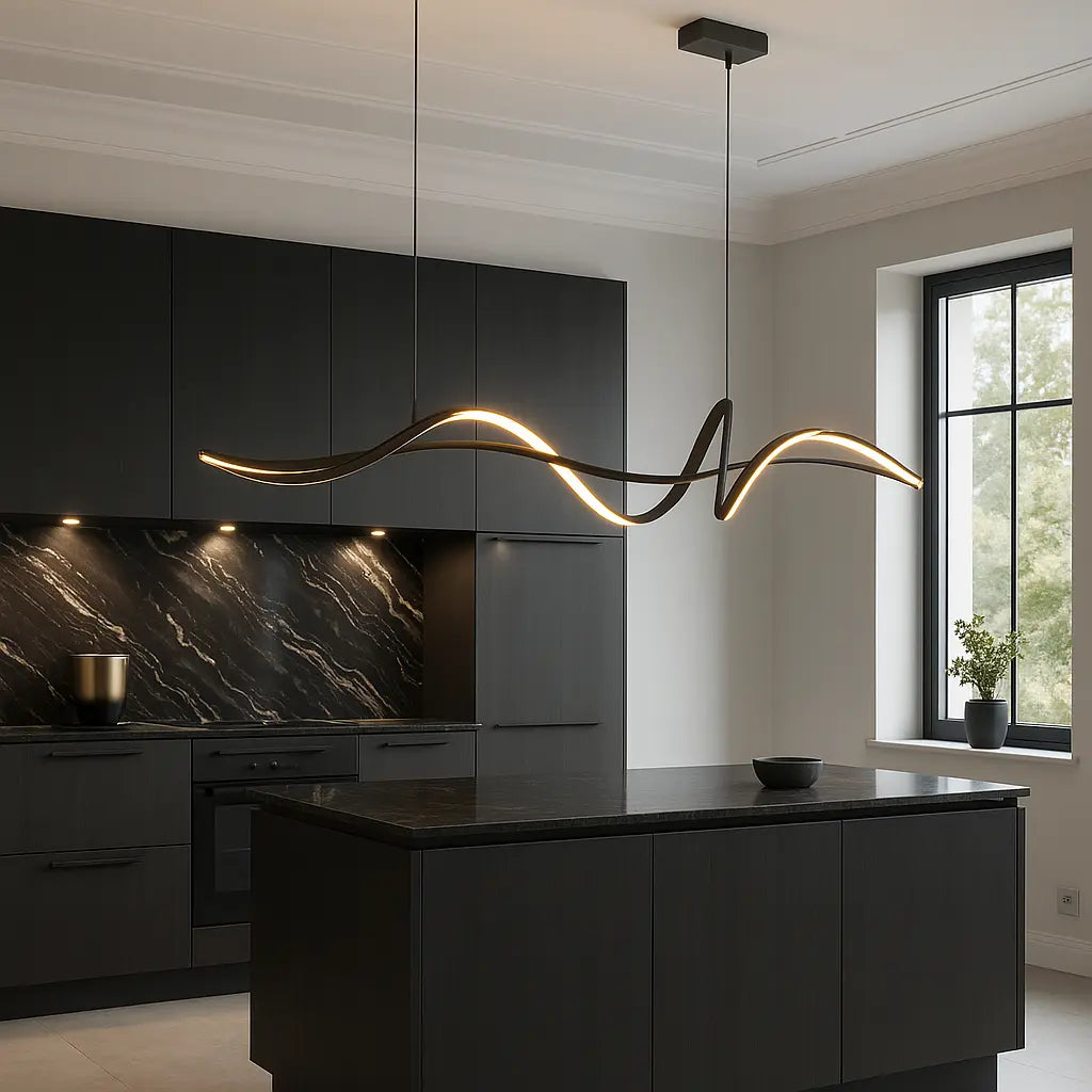 LED‑Pendelleuchte | Modernes Design mit Krul | Höhenverstellbar | Küche & Esszimmer