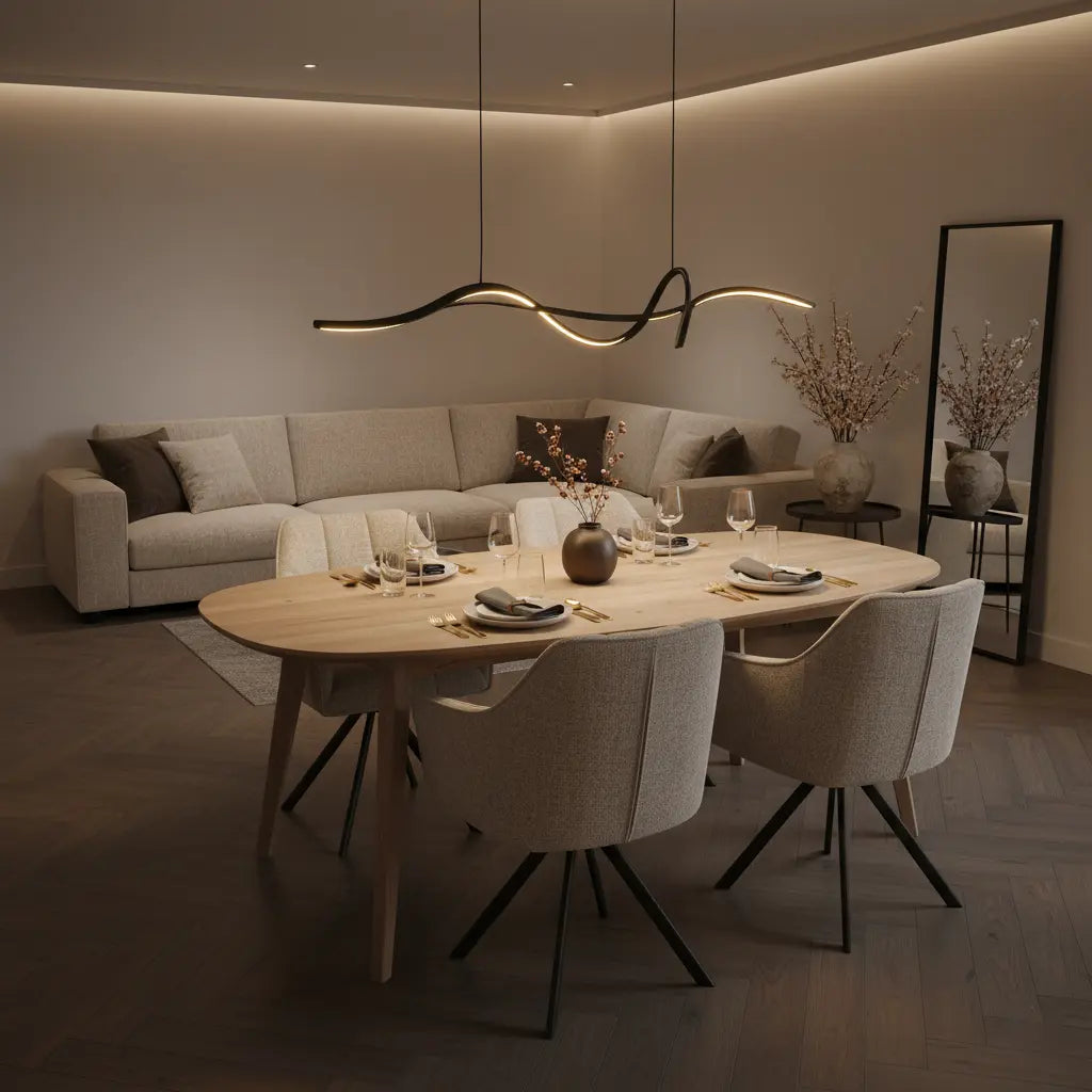 LED‑Pendelleuchte | Modernes Design mit Krul | Höhenverstellbar | Küche & Esszimmer