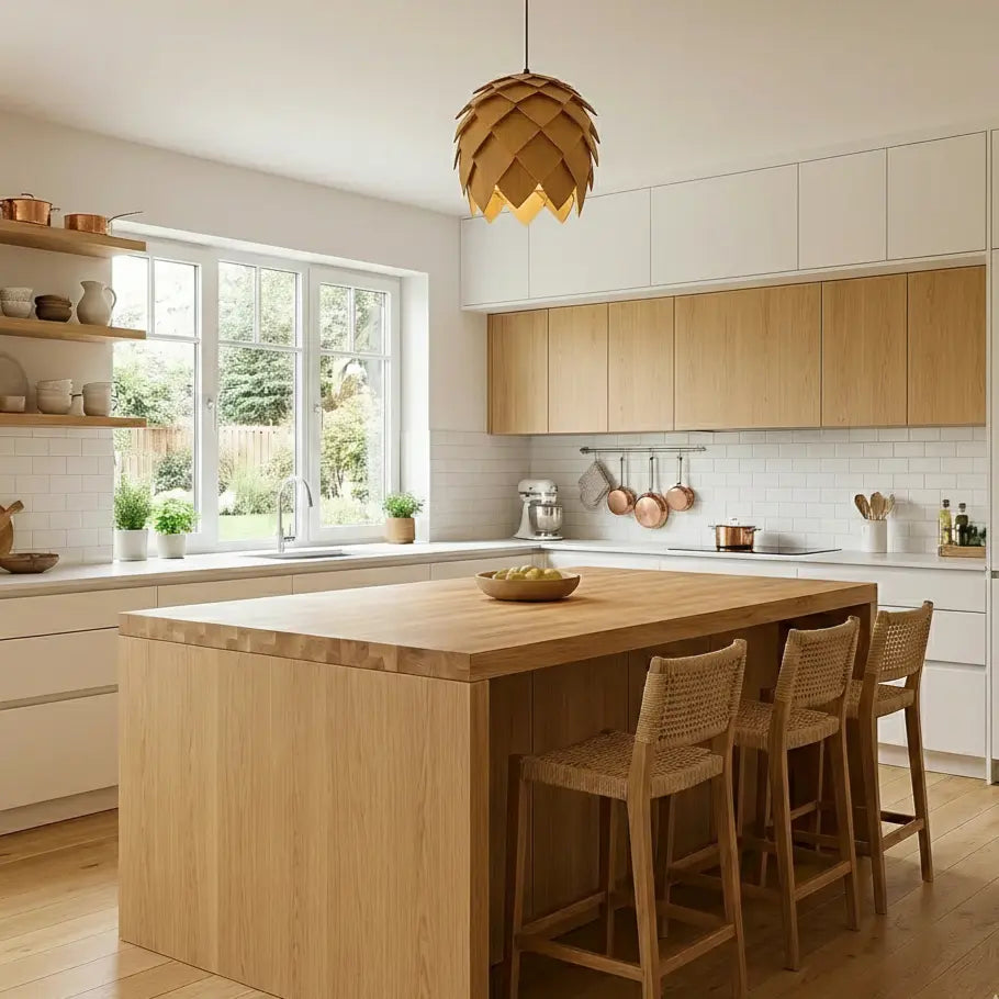 Pendelleuchte | Eichenholz | Natürliches Design | Wohnzimmer & Esszimmer