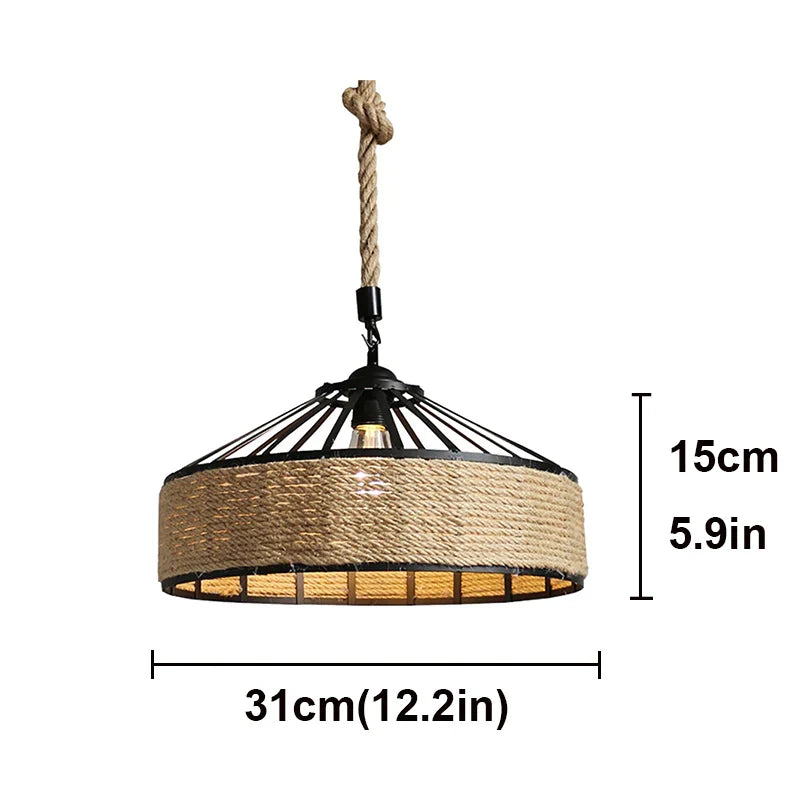 Industrial Pendelleuchte | Schwarz & Seil | Wohnzimmer & Esszimmer