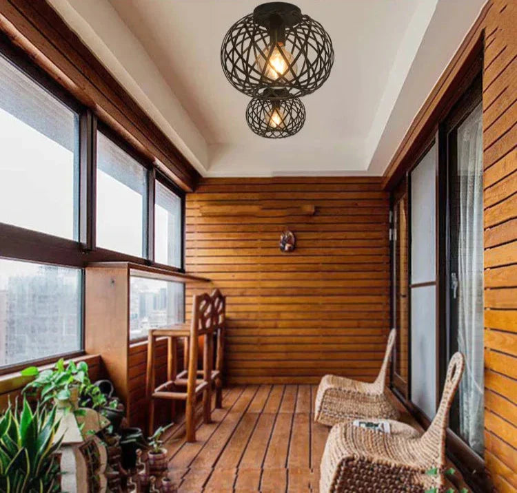 Industrial-Deckenleuchte | Kreuz-Design | Metall | Wohnzimmer & Esszimmer