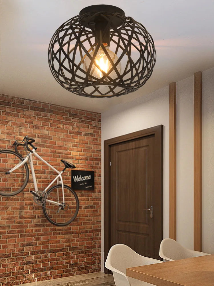 Industrial-Deckenleuchte | Kreuz-Design | Metall | Wohnzimmer & Esszimmer