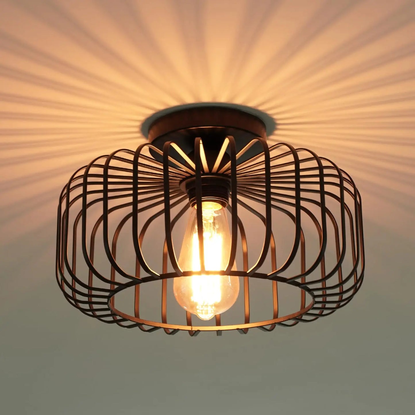 Industrial-Deckenleuchte | Schwarz | Metall | Wohnzimmer & Esszimmer