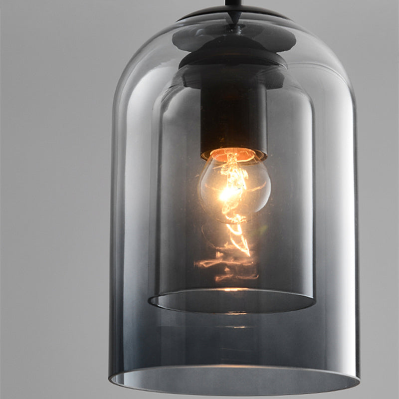 Pendelleuchte | Rauchglas-Zylinder | Höhenverstellbar | Wohnzimmer & Esszimmer