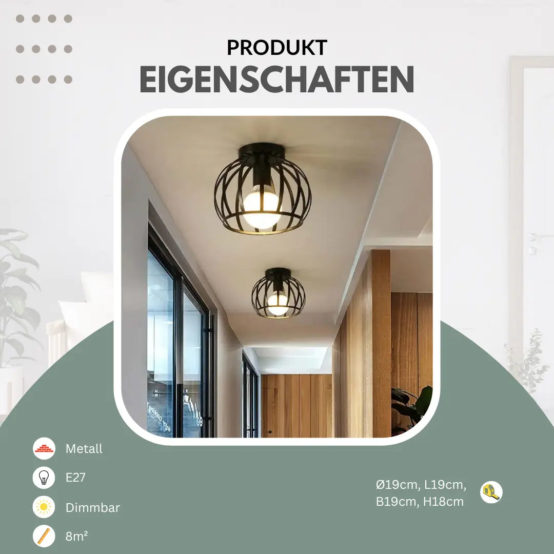 LED‑Deckenleuchte | Industrial‑Style | Wohnzimmer & Esszimmer