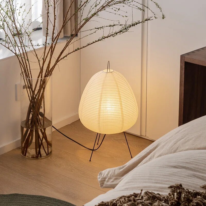 Tischlampe Papier Japandi | LED | Warmes Licht | Minimalistisch  Description: