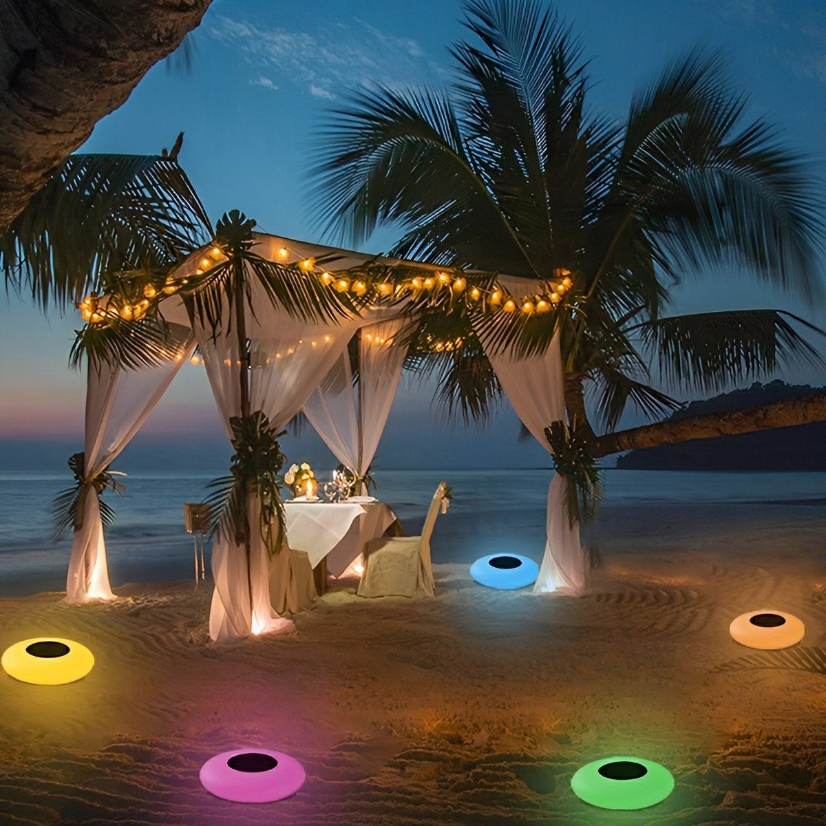 Solar-RGB Gartenleuchte Kugel | 16 Farben LED | IP67 Wasserdicht | Außenleuchte