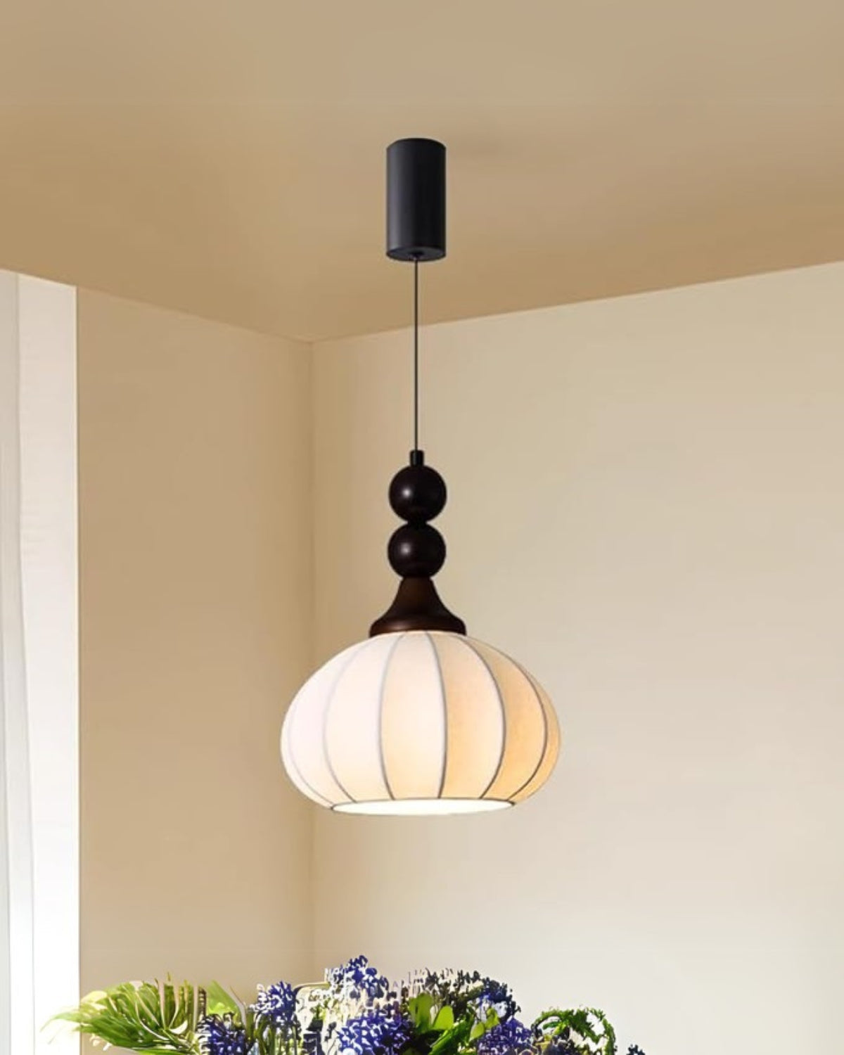 LED-Pendelleuchte | Japanisch inspiriertes Holz-Design | Höhenverstellbar | Innenbeleuchtung