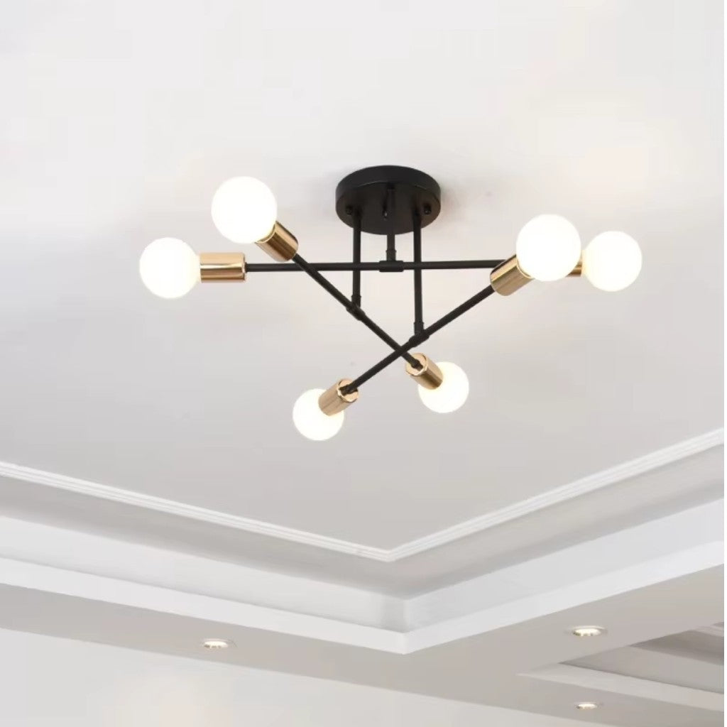 Sputnik Nordic LED-Deckenleuchte in Metall | Mid-Century Modern | 6- oder 8-flammig