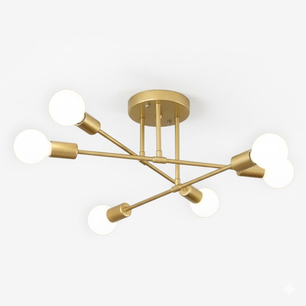 Sputnik Nordic LED-Deckenleuchte in Metall | Mid-Century Modern | 6- oder 8-flammig