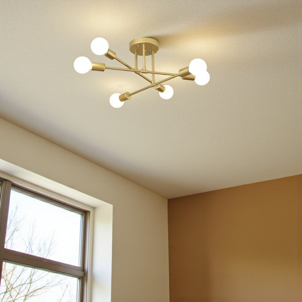 Sputnik Nordic LED-Deckenleuchte in Metall | Mid-Century Modern | 6- oder 8-flammig