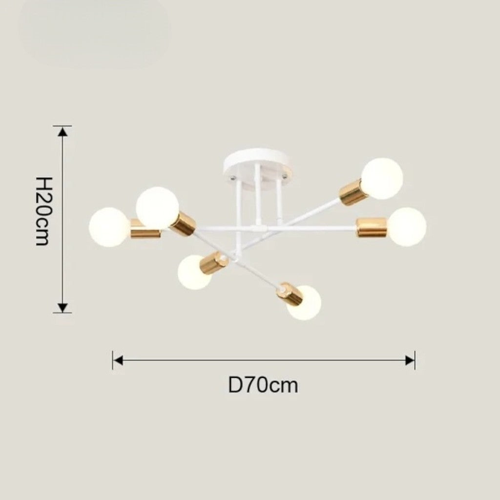 Sputnik Nordic LED-Deckenleuchte in Metall | Mid-Century Modern | 6- oder 8-flammig