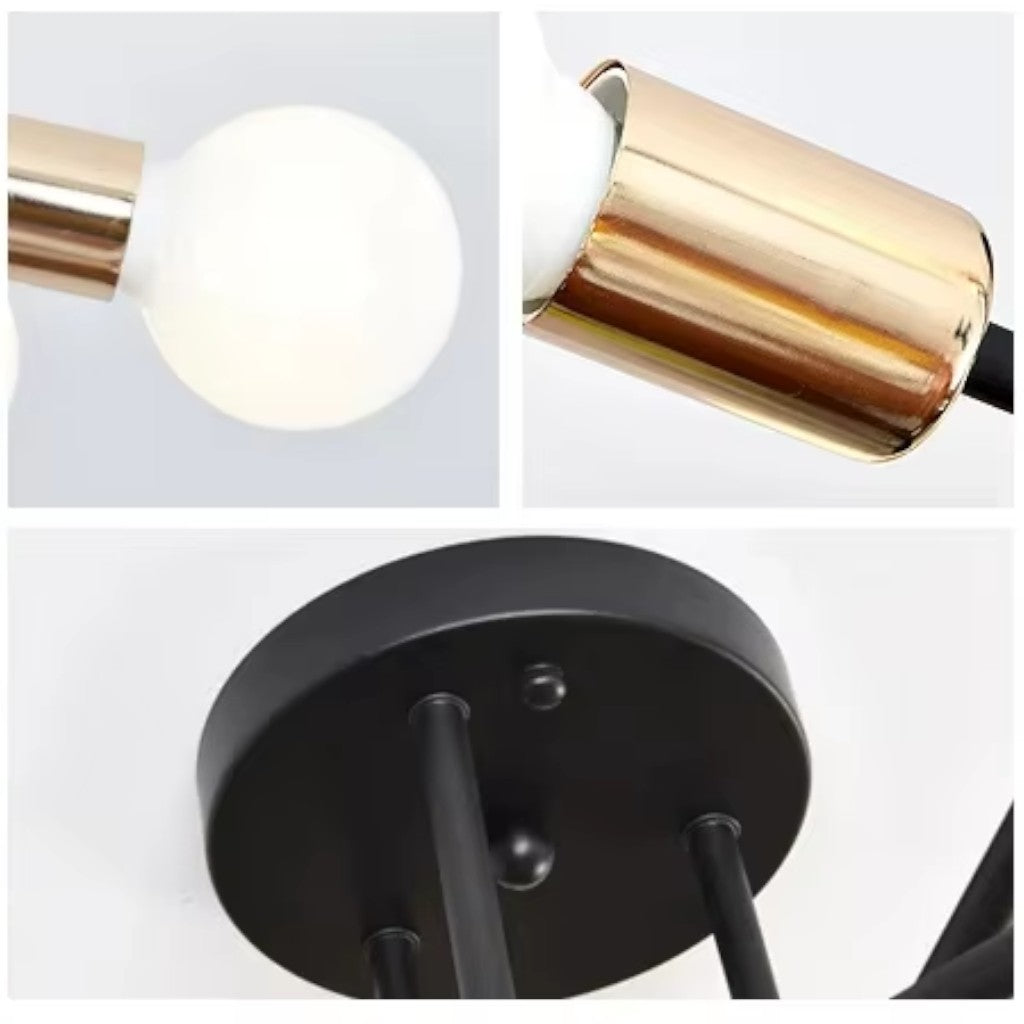 Sputnik Nordic LED-Deckenleuchte in Metall | Mid-Century Modern | 6- oder 8-flammig