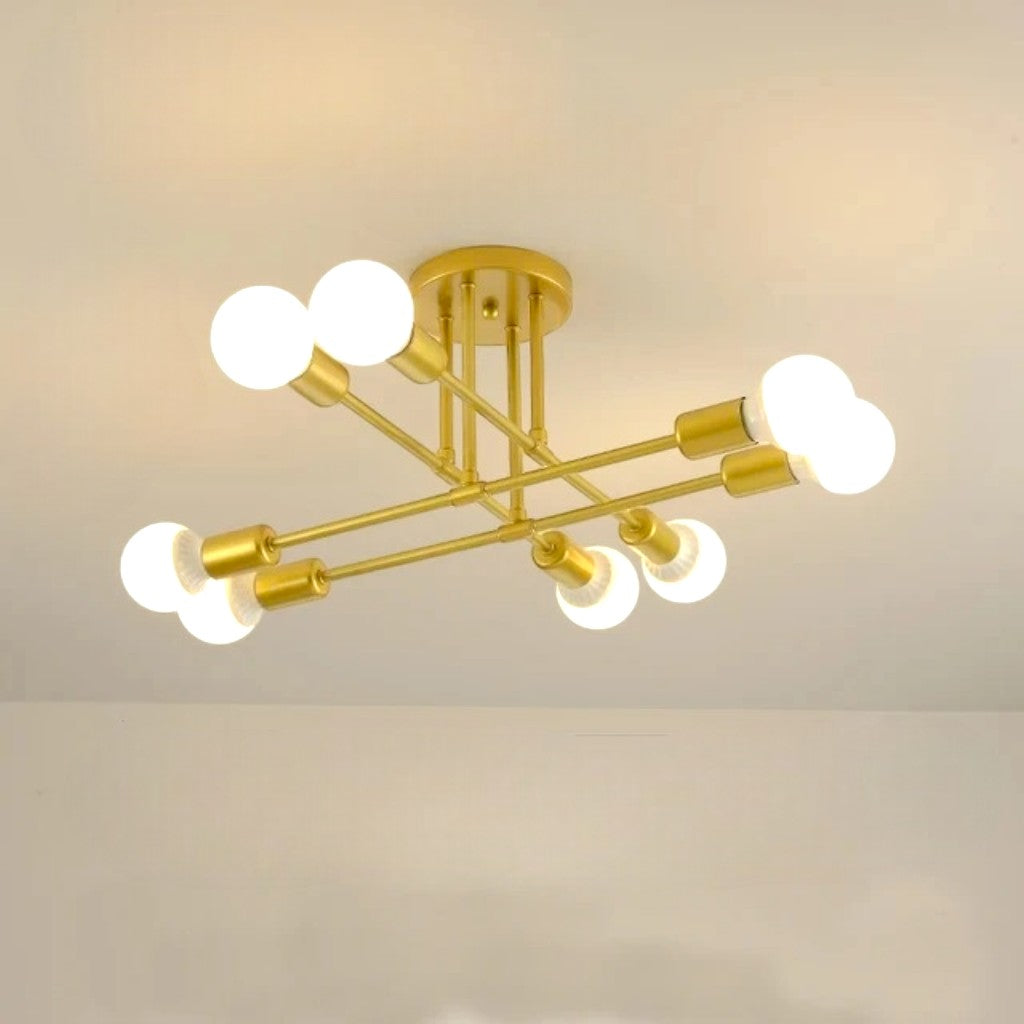 Sputnik Nordic LED-Deckenleuchte in Metall | Mid-Century Modern | 6- oder 8-flammig