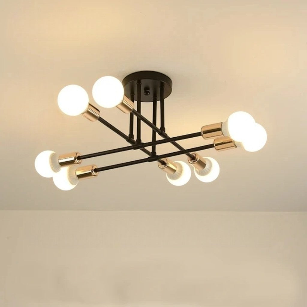 Sputnik Nordic LED-Deckenleuchte in Metall | Mid-Century Modern | 6- oder 8-flammig