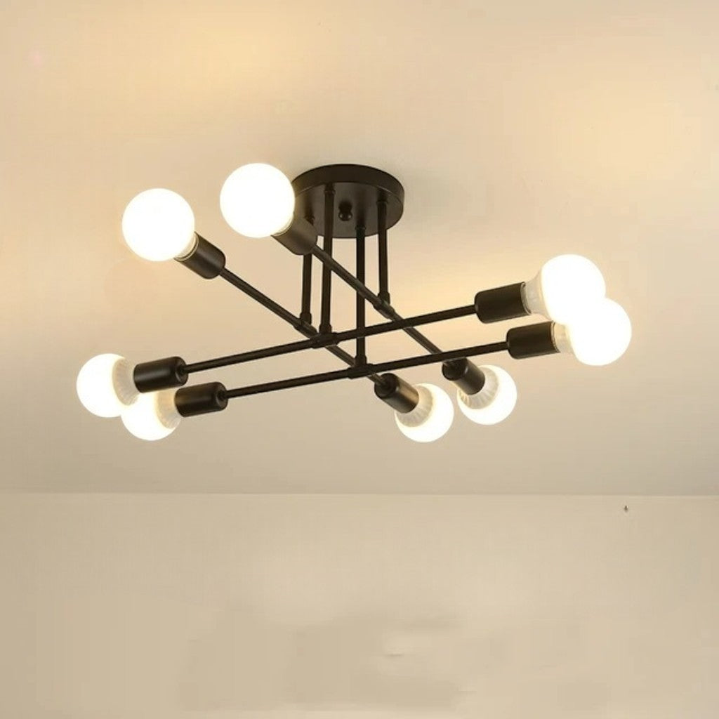 Sputnik Nordic LED-Deckenleuchte in Metall | Mid-Century Modern | 6- oder 8-flammig