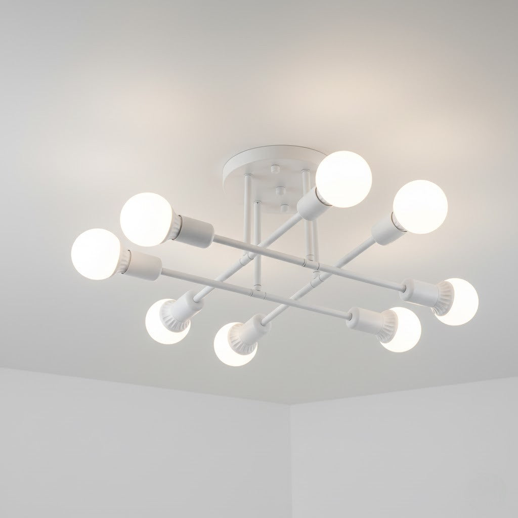Sputnik Nordic LED-Deckenleuchte in Metall | Mid-Century Modern | 6- oder 8-flammig