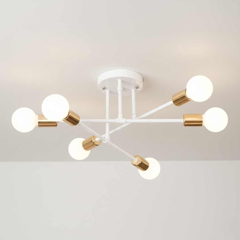 Sputnik Nordic LED-Deckenleuchte in Metall | Mid-Century Modern | 6- oder 8-flammig