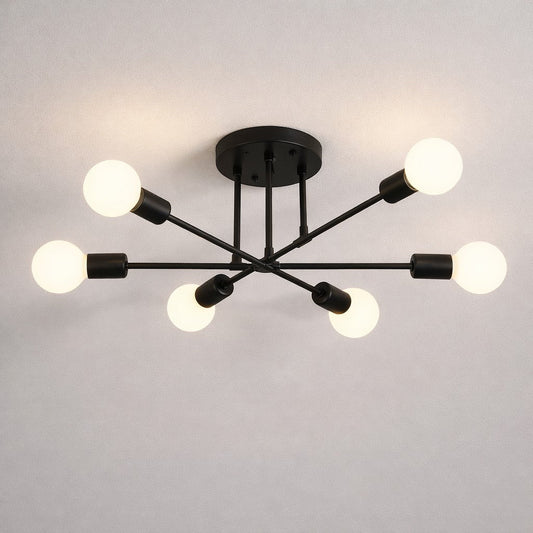 Sputnik Nordic LED-Deckenleuchte in Metall | Mid-Century Modern | 6- oder 8-flammig