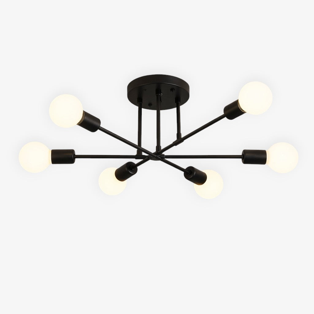 Sputnik Nordic LED-Deckenleuchte in Metall | Mid-Century Modern | 6- oder 8-flammig