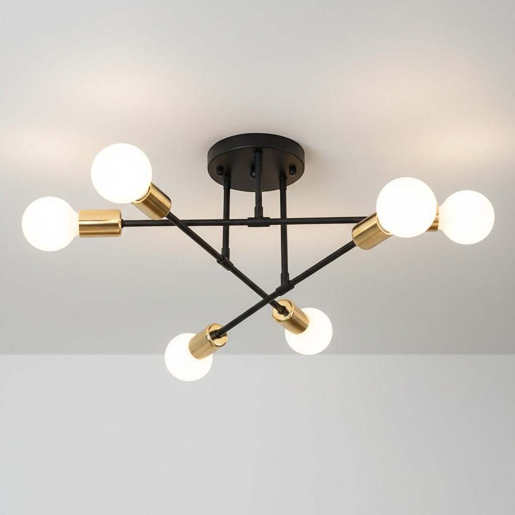 Sputnik Nordic LED-Deckenleuchte in Metall | Mid-Century Modern | 6- oder 8-flammig