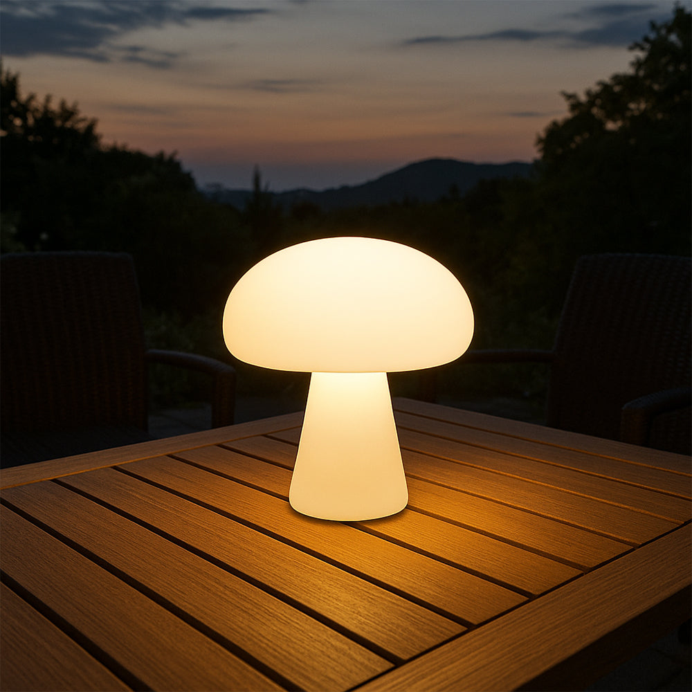 Tischlampe | Outdoor & Indoor | Pilz-Form | Warmweißes LED-Licht