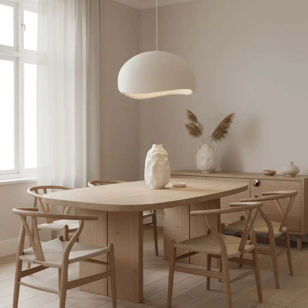 Pendelleuchte | Wabi Sabi & Japandi | Warmweißes Licht | Wohnzimmer & Esszimmer