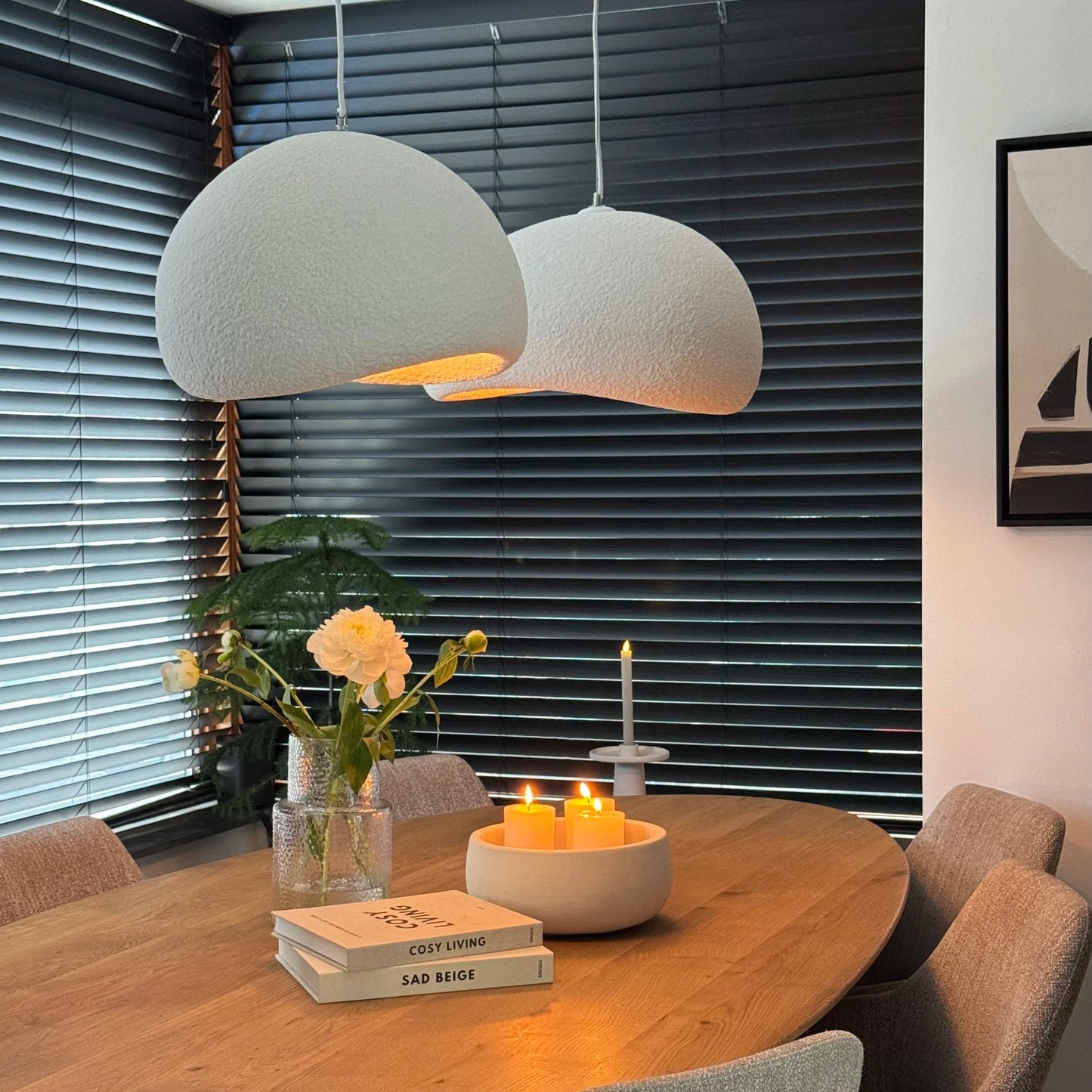 Pendelleuchte | Wabi Sabi & Japandi | Warmweißes Licht | Wohnzimmer & Esszimmer