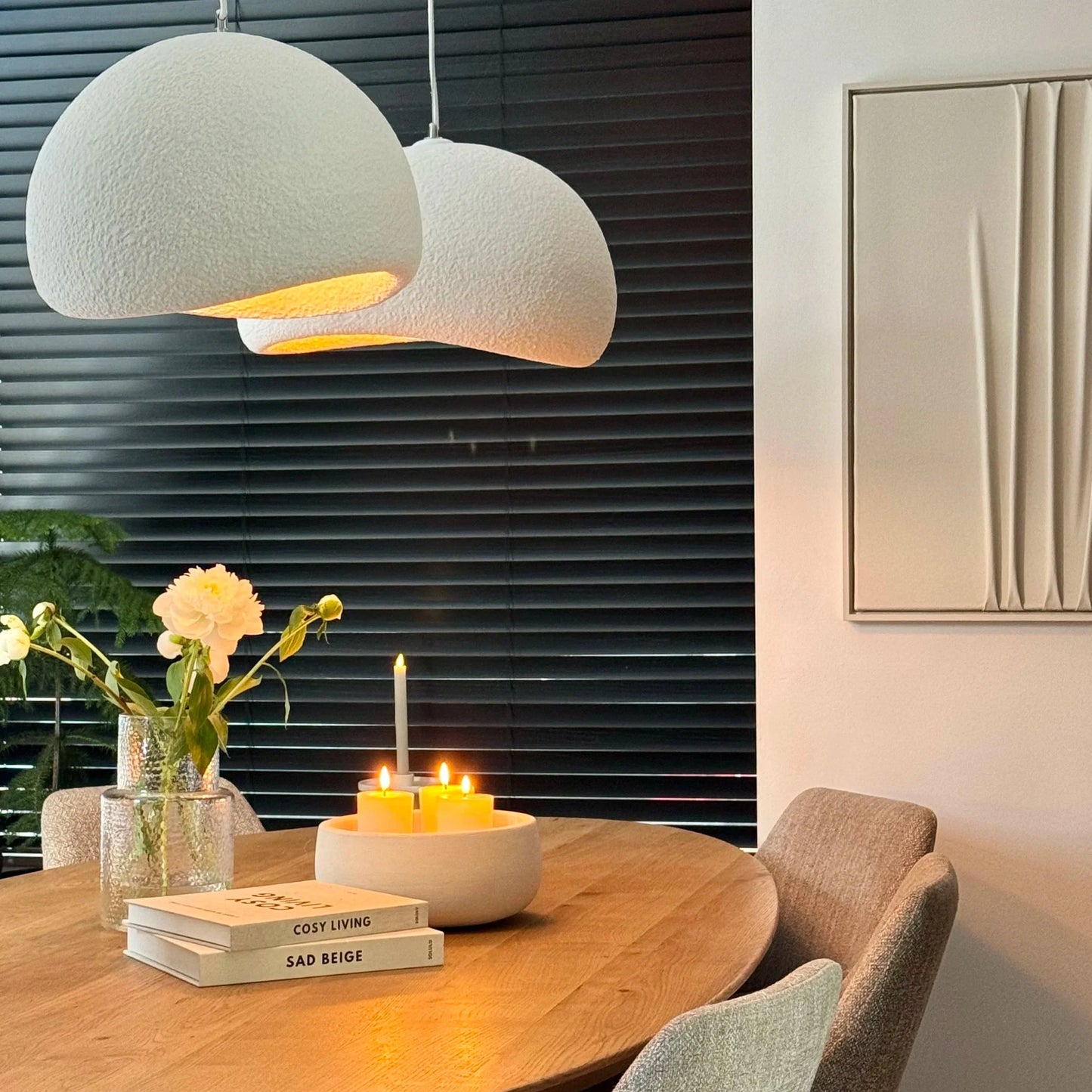 Pendelleuchte | Wabi Sabi & Japandi | Warmweißes Licht | Wohnzimmer & Esszimmer